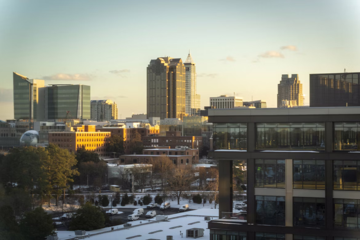 Beautiful evening, Raleigh, NC skyline